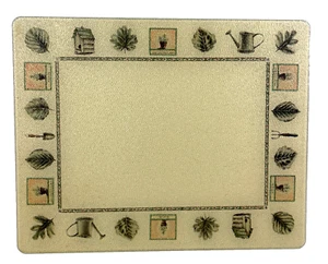 Vintage Pfaltzgraff Naturewood 15" x 12" gehärtetes Glas Schneidebrett - Bild 1 von 2