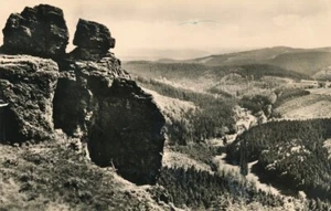 11-1208 Ansichtskarte Gehlberg Schmücke Blick vom Felsenschlag ins Geratal DDR - Bild 1 von 1