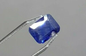 Natural Emerald Cut 1.7 Carat Blue Sapphire September Birthstone Neelam - Bild 1 von 8