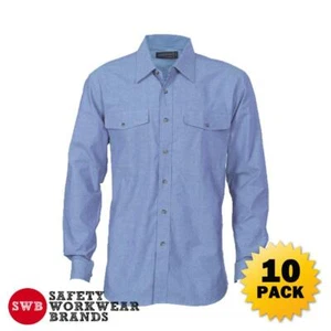 10 x DNC Workwear Mens Twin Pocket Shirt Size S M L XL 2XL 3XL 4XL 5XL Team 4104 - Picture 1 of 3