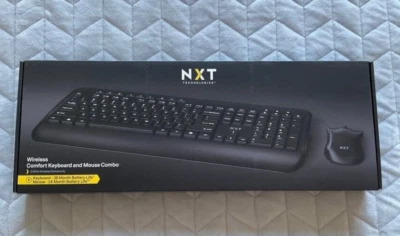 NXT Technologies Wireless Comfort Keyboard, Black NX60883 & Mouse Combo NEW - Image 1 of 4