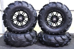 KAWASAKI MULE PRO FXT 28" MAXXIS ZILLA ATV TIRE & 14" HL3 BLK WHEEL KIT KAW11K - Picture 1 of 7