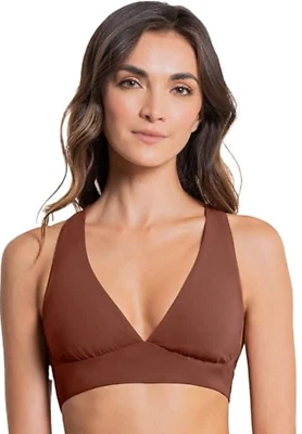 Maaji L107820 Womens Brown Moccachino Patri Long Line Triangle Bikini Top Size S - Image 1 of 3