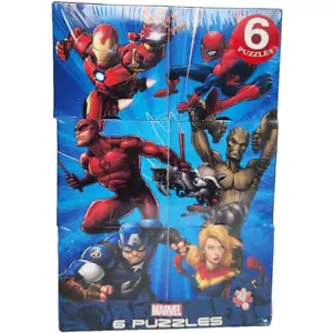 Jigsaw Puzzles Pack 48 Piece Iron Man Capt America SpiderMan Daredevil ~ 6 Pack - Picture 1 of 11