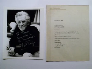 Kirk Douglas Autographed Photo 8x10 Hand Signed To Terrie With Personal Letter - Picture 1 of 8