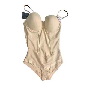 Maidenform All Over Solution Body Shaper integrierter wandelbarer BH hellbraun Größe 43D - Bild 1 von 8