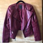 Brick Red GUESS Faux Snakeskin Moto Jacket - NEEDS SOME LOVE - Project/refurbish