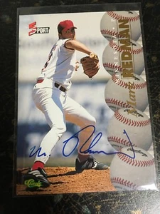 CLASSIC 5 SPOT BASEBALL 1995 MARK REDMAN AUTOGRAPH ROOKIE CARD MINNESOTA - Picture 1 of 2