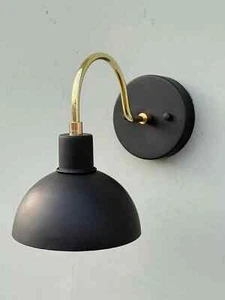 Mid century Wall Sconce 1950s Italian Style Handmade Brass Wall Lamp Fixture - Picture 1 of 6