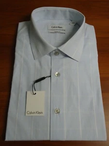 Calvin Klein Men's Regular Fit Plaid Cotton Long Sleeve Dress Shirt 16.5 32/33 - Picture 1 of 4