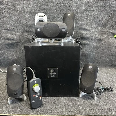 Logitech Z-5300 THX 5.1 Full Surround Sound Computer 5 Speaker System S-0102A - Image 1 of 4