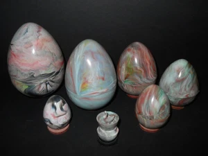 HEN IN THE HATCH ( VINTAGE ) NESTING EGGS ( MARBLED COLOR ) A CHILD GUIDANCE TOY - Picture 1 of 4