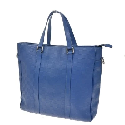 Bolsa tote Louis Vuitton Tadao PM Damier Infini azul Espanha N41352 25FB697 - Imagem 1 de 4