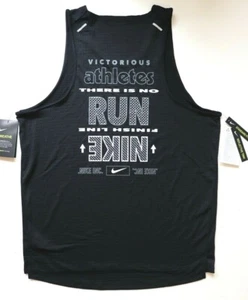 NIKE RISE 365 WILD RUN LOGO RUNNING VEST TANK TOP BLACK CJ5826-010 MEN 2XL - Picture 1 of 12