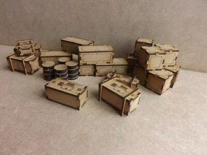 Crates Box set table top 28mm wargame Infinity wargaming building terrain legion - Picture 1 of 12