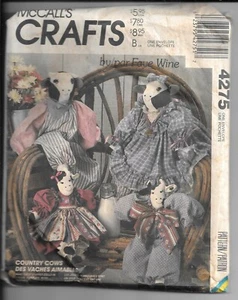 McCALL'S Crafts 4275 Vintage Schnittmuster von Faye Wine Country Kühe Puppe - Bild 1 von 2