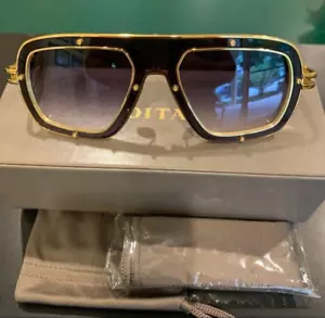 DITA RAKETO DTS427-A-02. Blue & Gold Square 64mm Gradient Sunglasses - Picture 1 of 11