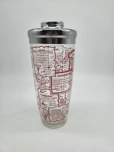 MCM Irvinware Drink Recipe Glass Cocktail Shaker Mixer Red 9" T4 - Picture 1 of 8