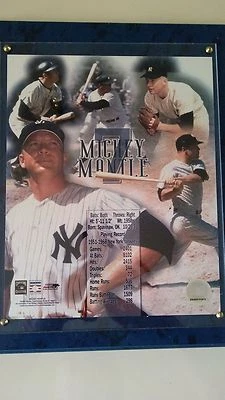Placa fotográfica Mickey Mantle con estadísticas Foto 1 de 2