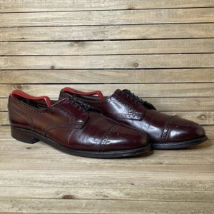Herren Allen Edmonds Sanford Burgunderrot Leder Derby Kappe Zehe Oxford-Schuhe Größe 11,5 A - Bild 1 von 9