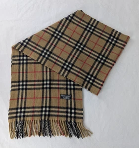 Pre-Loved Burberrys klassischer Karo Schal beige - Unisex - weiche & kuschelige Lammwolle - Bild 1 von 7