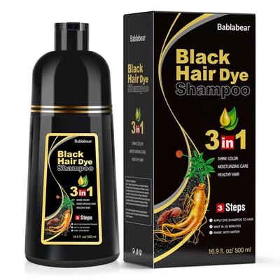 Black Hair Dye Shampoo for Gray Hair, Semi-Permanent Hair Color Shampoo for Wome - Image 1 of 4