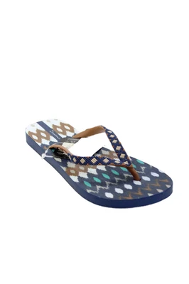 Sandálias femininas Ipanema de borracha com miçangas alça em T marrom azul tamanho 8/9 - Imagem 1 de 4