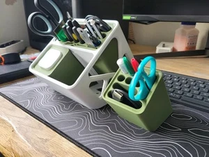 3D-gedruckter Stift- und Tintenhalter - Schreibtisch-Ablage - Arbeitsplatz - - Bild 1 von 9