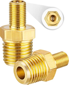 Messing Luftpumpe Adapter mit Ventilschaft innen, 1/4" NPT (M) auf Standard Schrade - Bild 1 von 12