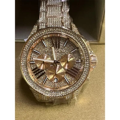 Orologio Donna Michael Kors Wren MK6452 Oro Rosa pavè glitter acciaio inox