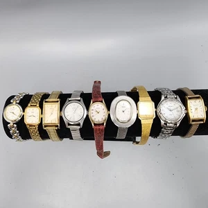 Lote de relojes Seiko para mujer 9 oro tono plata cuarzo mecánico fecha tanque PIEZAS - Imagen 1 de 16