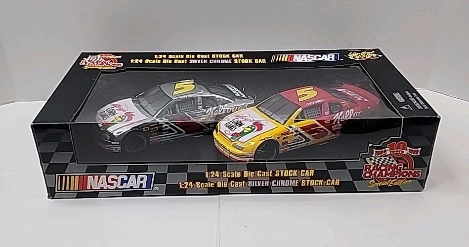 Bill Elliott 1999 Racing Champions 2 Car Diecast Set Silver Chrome 1 24