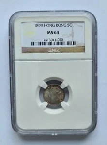 NGC 1899 MS 64 5 CENT HONG KONG AN EXCELLENT COINS BEAUTIFUL SURFACE ..NICE !!!! - Picture 1 of 2