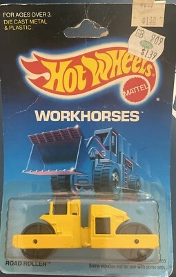 Vintage Hot Wheels Road Roller w/CB614 & 5 Bars Workhorses #3853 NRFP 1986 1:64 - Image 1 of 4