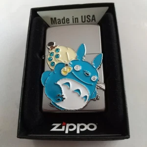 Zippo Studio Ghibli My Neighbor Totoro Oil Lighter Metal Silver Blue From Japan - Picture 1 of 7