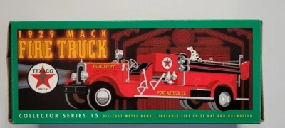 ERTL 1929 Mack Fire Truck Texaco Collector Series #15 Die Cast Metal Bank NIB - Image 1 of 4