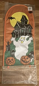 NOS Vintage 90s SPOOKY HOLLOW Halloween Yard Sign Art Ghost Haunted House Sealed - Bild 1 von 12