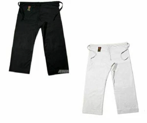 ProForce 12oz 100% Cotton Heavyweight Karate Pants - Black White (Trad Waist) - Picture 1 of 1