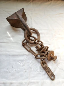 VINT 'EL-WEL-THA' HORSE/ OX/ MULE WAGON PLOW FARM HITCH YOKE HARNESS W/ CHAINS - Picture 1 of 5