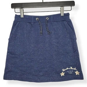 Lincoln & Sharks Girls 12 Skirt Short Drawstrings Navy Blue with Gold Speckled - Picture 1 of 9