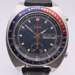 Reloj cronógrafo automático vintage 1973 Seiko Blue Pogue 6139-6005 acero - Imagen 1 de 7