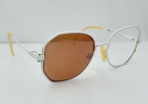 Vintage Menrad M460-921 White Oval Metal Sunglasses Germany FRAMES ONLY - Picture 1 of 8