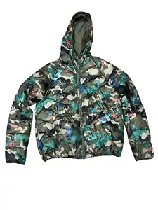 ZARA KIDS GIRL'S PUFFER JACKET COAT HOODED CAMOFLAUGE BIRDS 5475/700 13/14 - Picture 1 of 14