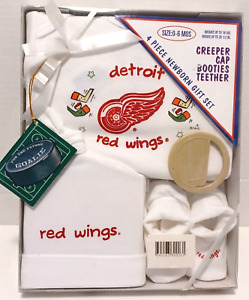 New NHL Detroit Red Wings 4 pce. Newborn Gift Set