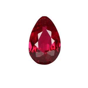 Imitation Sri Lanka Red Color Ruby Pear Shape 10 Carat Gemstone for Signet - Picture 1 of 7