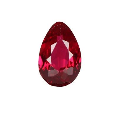 Imitation Sri Lanka Red Color Ruby Pear Shape 10 Carat Gemstone for Signet - Image 1 of 4