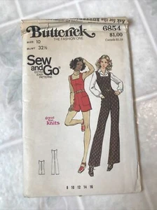 Vintage Butterick Sew & Go 70s Women's Overall Pattern 10 Bust 32 1/2 - Picture 1 of 3