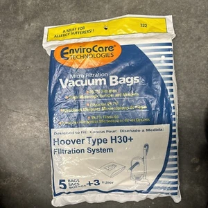 5 Bolsas Hoover H30 + Filtros Tanque Aspirador Alergia 40101001 Telios Arianne - Imagen 1 de 1