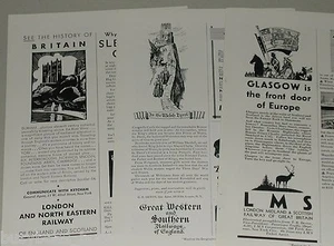 1931 UK Railway advertisements x3, LNER, LMS, GW & S Rwys Britain Wales Scotland - Picture 1 of 5