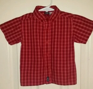 Izod Shirt Boys Size 12 Months Red Plaid Short Sleeve - Picture 1 of 4